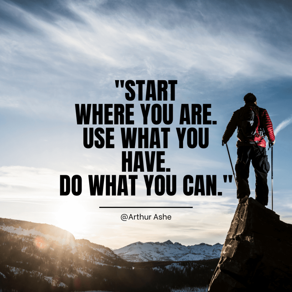 Inspirational Wednesday Quotes -start where you are.Use what you have. Do what you can.