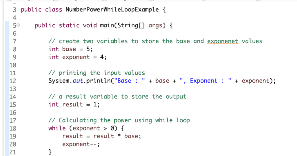 java exponent