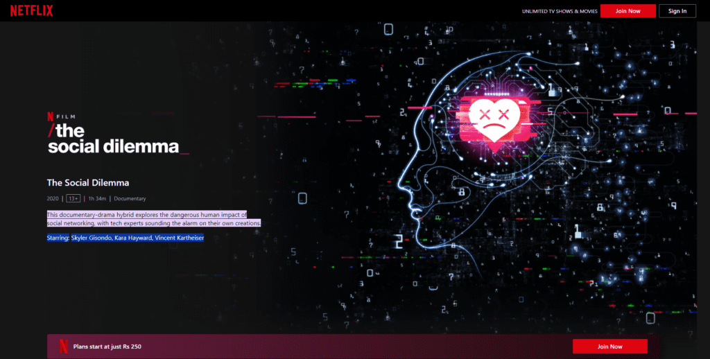 The Social Dilemma Artificial Intelligence Movies on Netflix